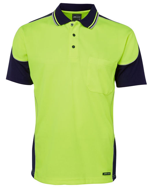 JB's HV 4602.1 S/S CONTRAST PIPING POLO LIME/NAVY
