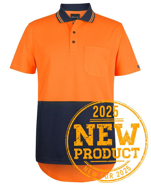 JB's HV S/S DROP TAIL POLO LIME/NAVY