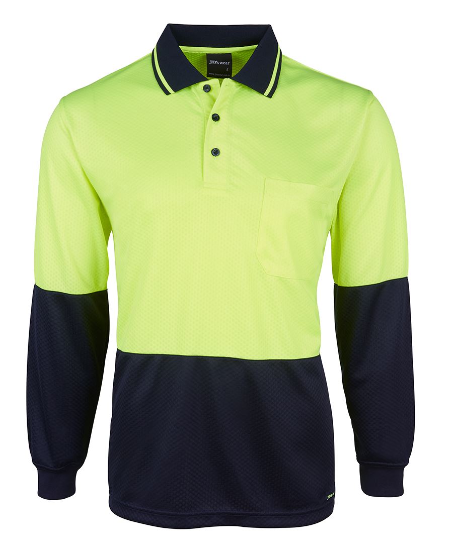 JB's HV 4602.1 L/S JACQUARD POLO LIME/NAVY