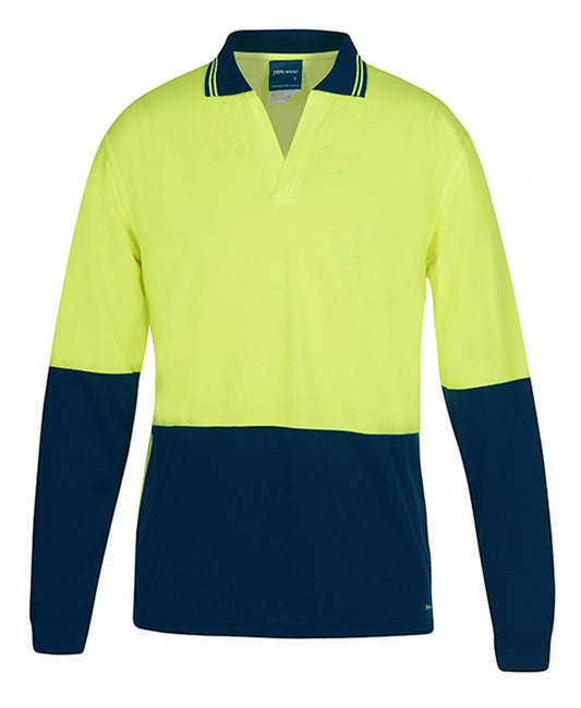JB's HV 4602.1 L/S NON BUTTON POLO LIME/NAVY
