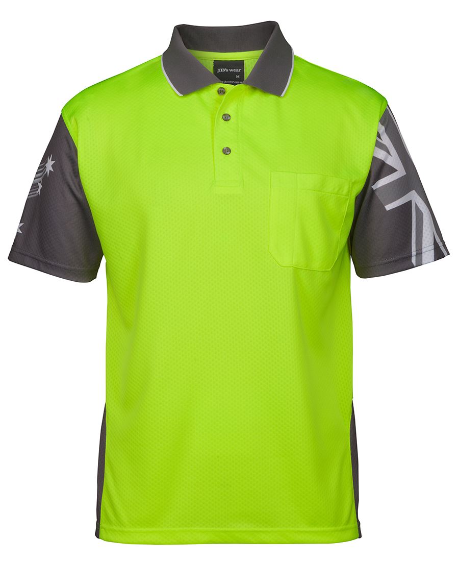 JB's HV SOUTHERN CROSS POLO LIME/CHARCOAL