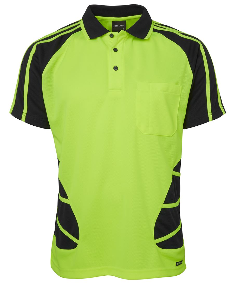 JB's HV S/S SPIDER POLO LIME/NAVY