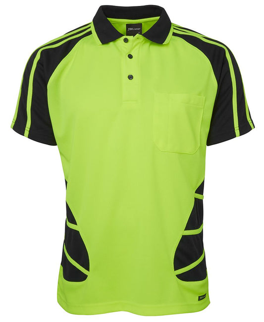 JB's HV S/S SPIDER POLO LIME/NAVY