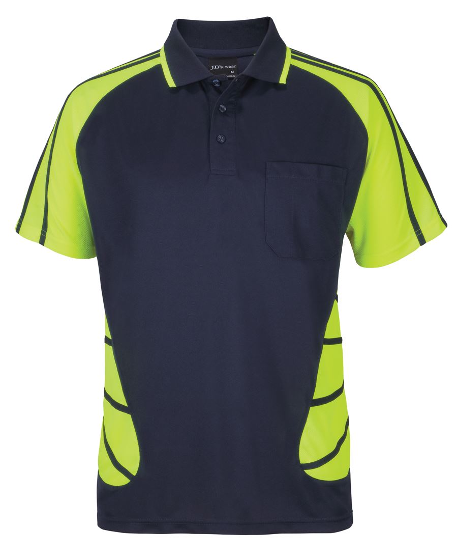 JB's STREET SPIDER POLO NAVY/LIME