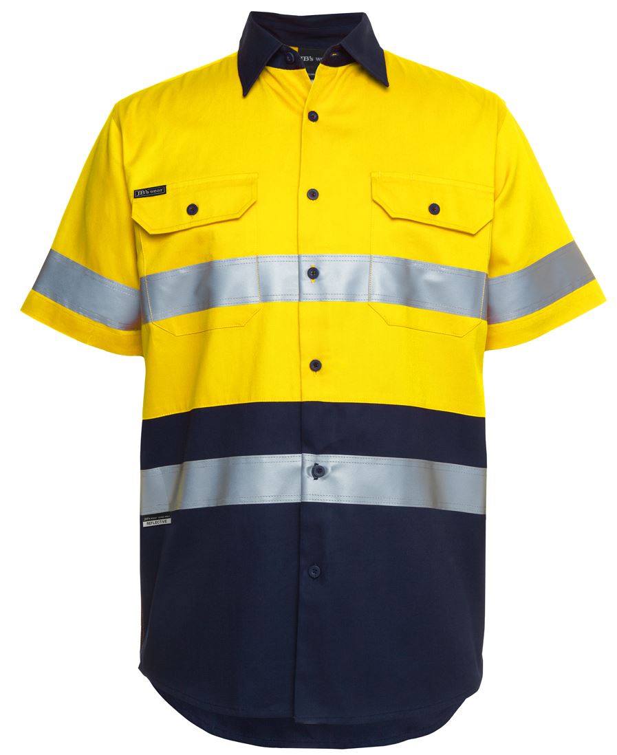 JB's HV (D+N) S/S 190G SHIRT YELLOW/NAVY