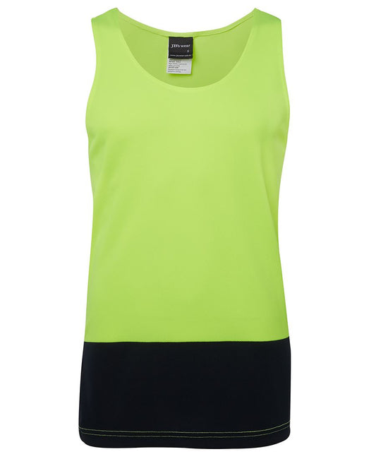 JB's HV TRAD SINGLET LIME/NAVY