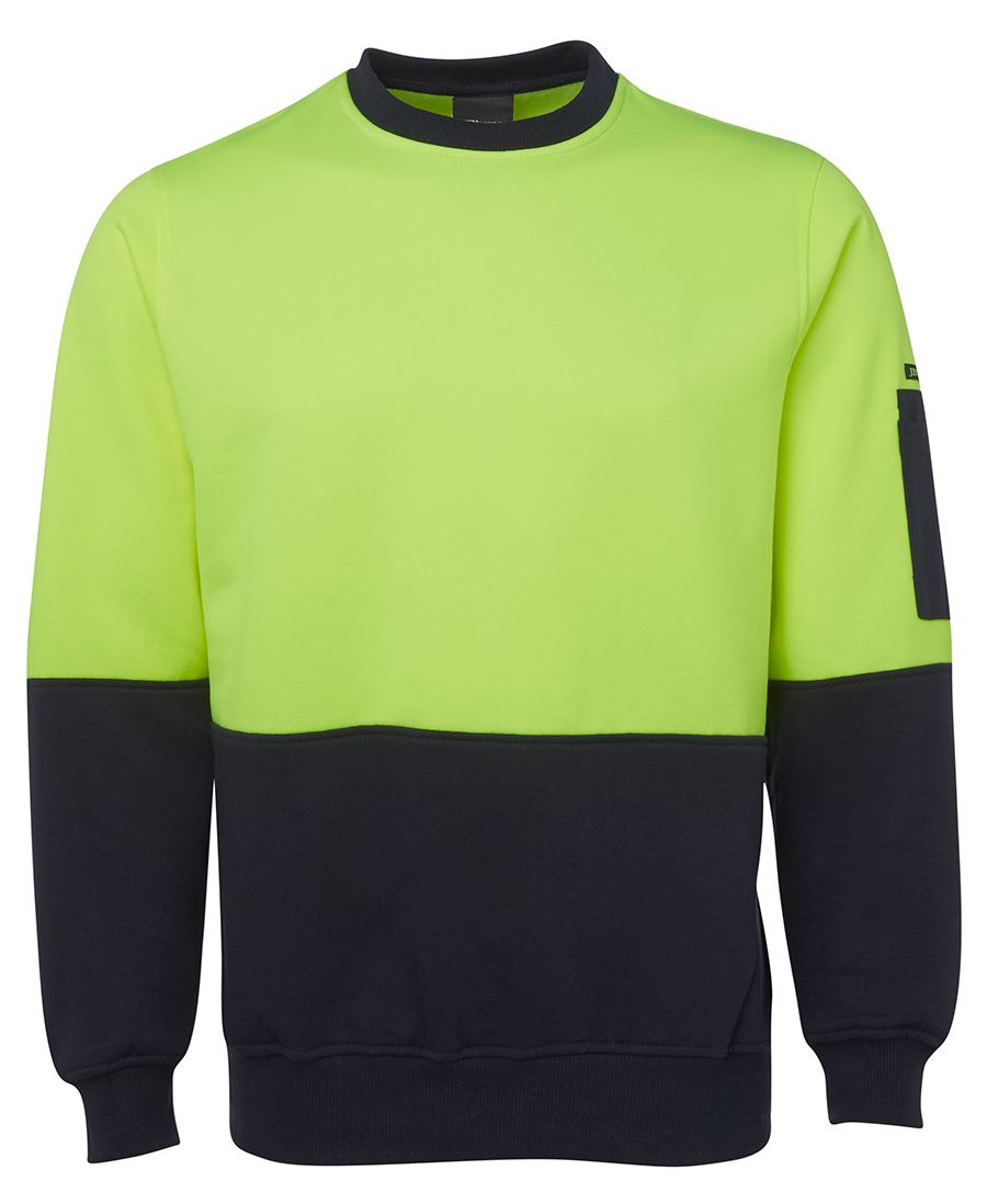 JB's HV FLEECY CREW LIME/NAVY