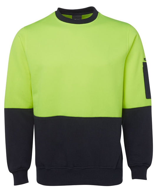 JB's HV FLEECY CREW LIME/NAVY
