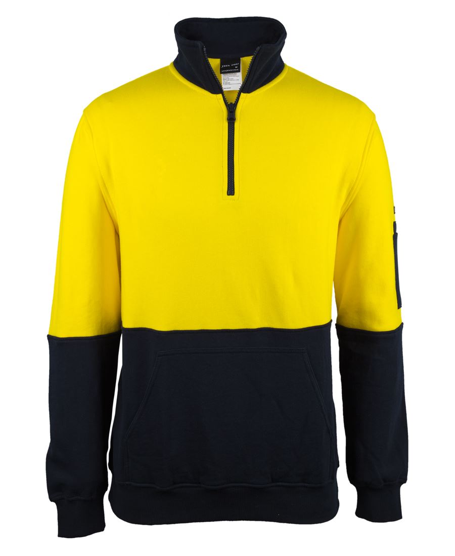JB's HV 310 COTTON 1/2 ZIP FLEECE ORANGE/NAVY