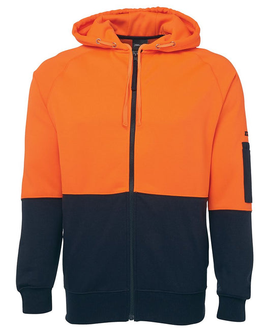 JB's HV FULL ZIP FLEECY HOODIE LIME/NAVY