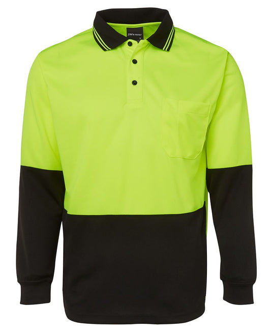 JB's HV L/S TRAD POLO LIME/NAVY