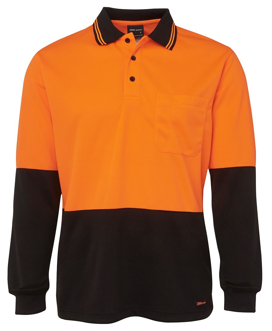 JB's HV L/S TRAD POLO LIME/NAVY
