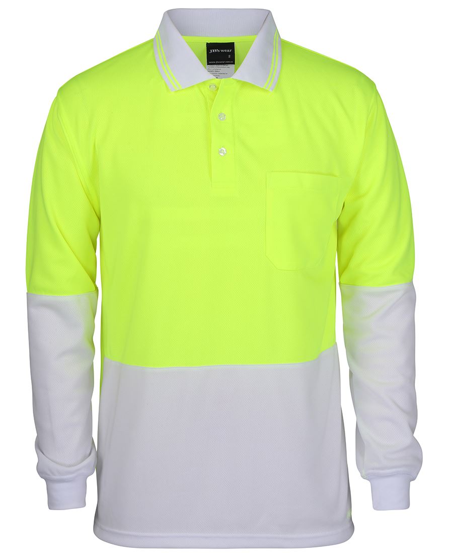 JB's HV L/S TRAD POLO LIME/NAVY