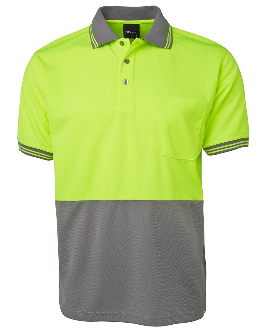 JB's HV S/S TRAD POLO LIME/GREY