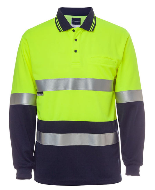 JB's HV L/S (D+N) TRAD POLO LIME/NAVY