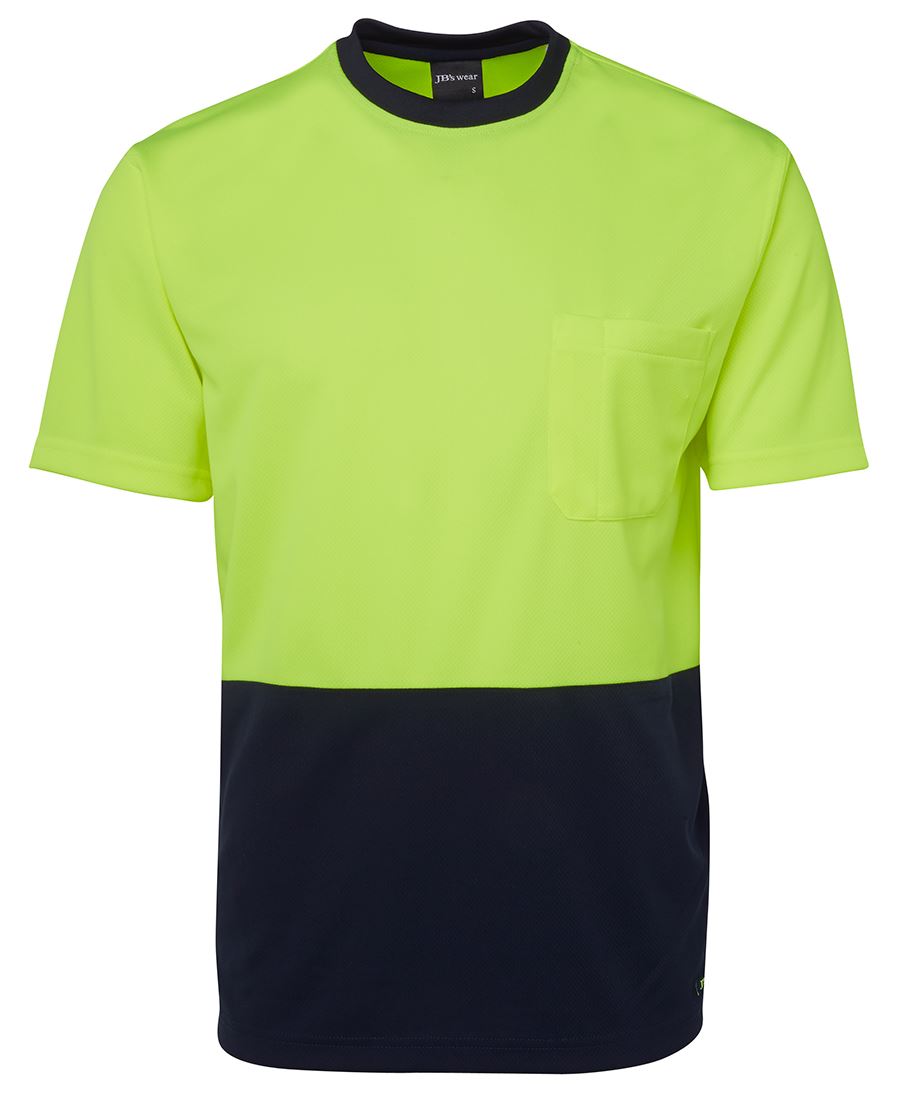 JB's HV TRAD T-SHIRT LIME/NAVY