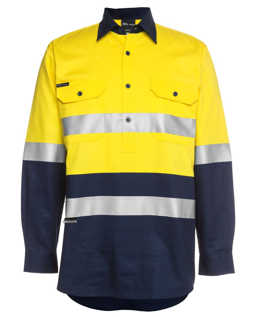 JB's HV (D+N) CLOSE FRONT L/S 190G SHIRT ORANGE