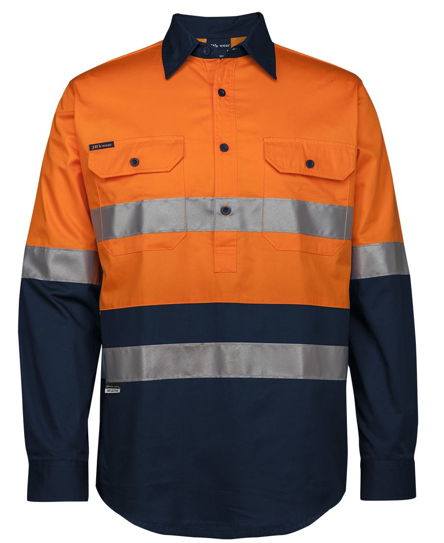 JB's HV (D+N) CLOSE FRONT L/S 150G W/SHIRT ORANGE/NAVY