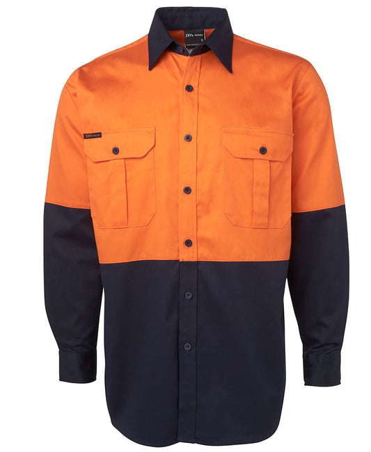 JB's HV L/S 190G SHIRT YELLOW/NAVY
