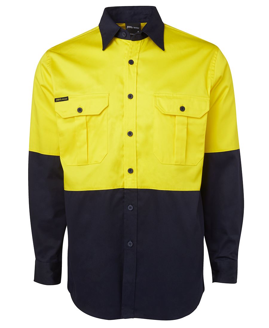 JB's HV L/S 190G SHIRT YELLOW/NAVY