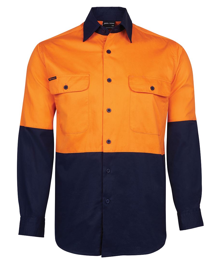 JB's HV L/S 150G SHIRT YELLOW/NAVY