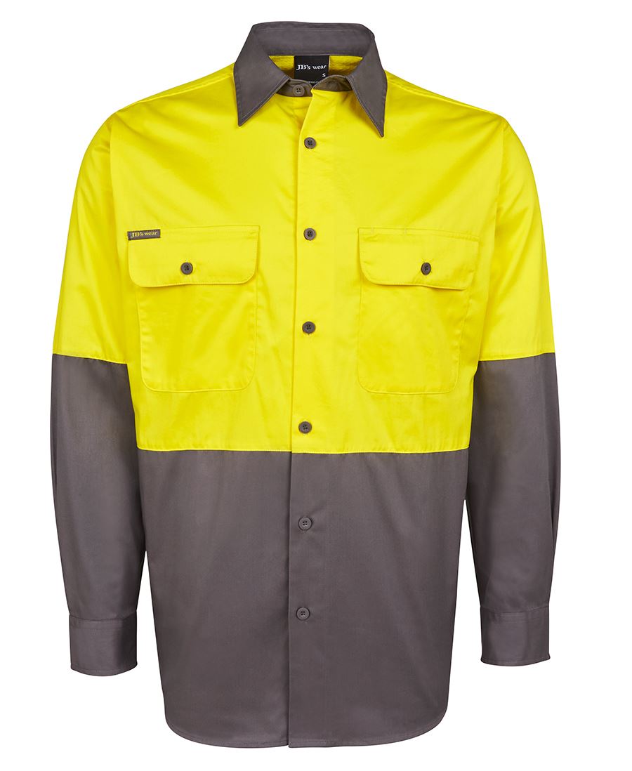 JB's HV L/S 150G SHIRT YELLOW/NAVY
