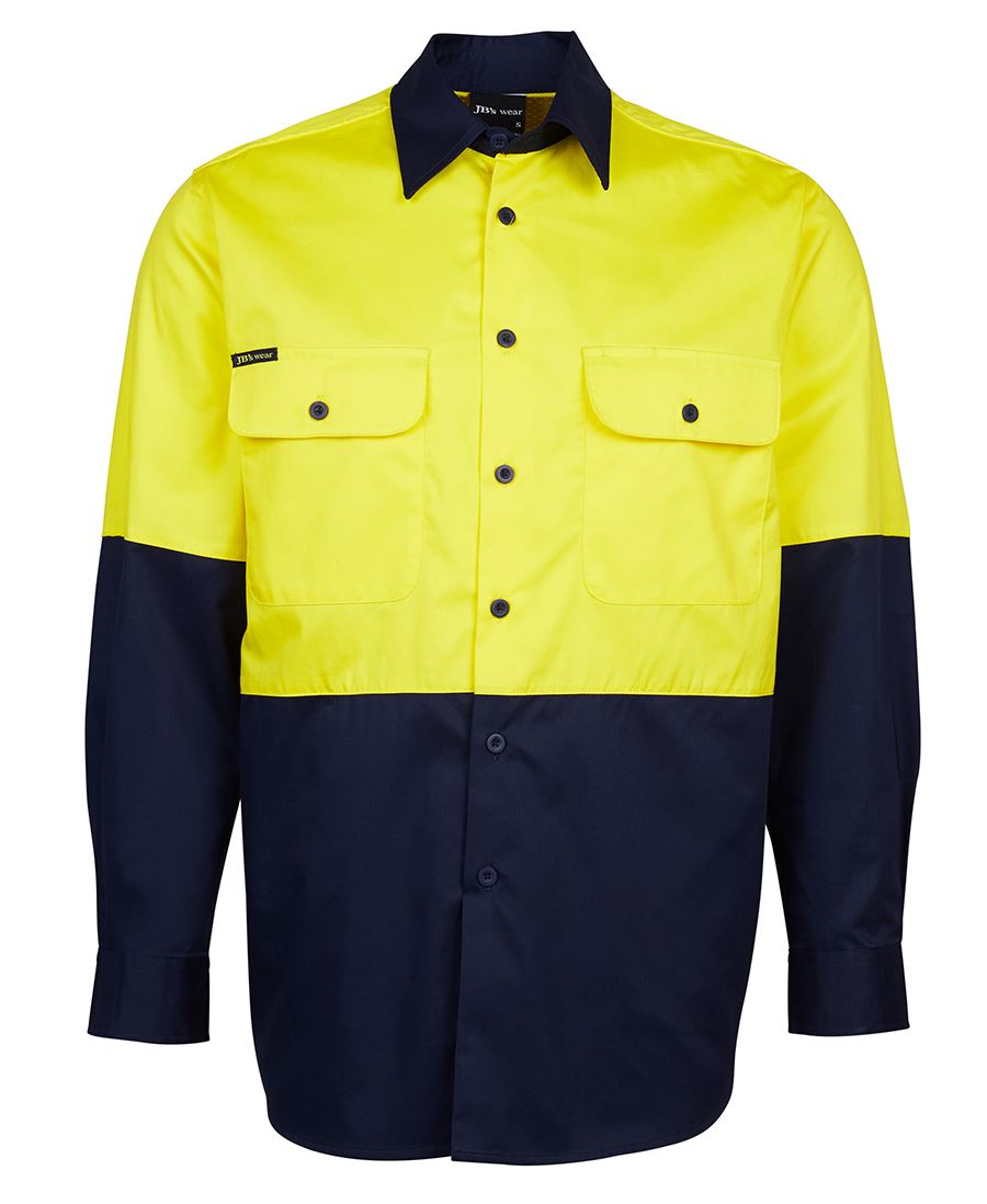 JB's HV L/S 150G SHIRT YELLOW/NAVY