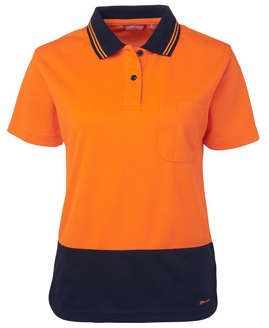 JB's LADIES HV S/S COMFORT POLO LIME/NVY