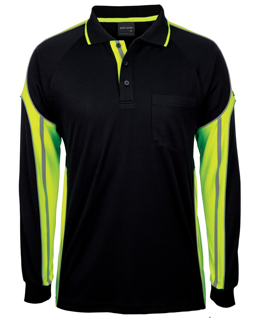 JB's L/S STREET PANEL POLO NAVY/LIME