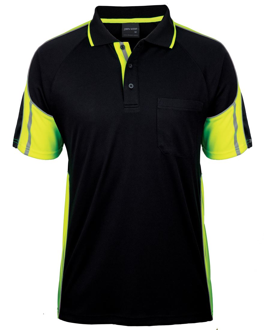 JB's S/S STREET PANEL POLO NAVY/LIME