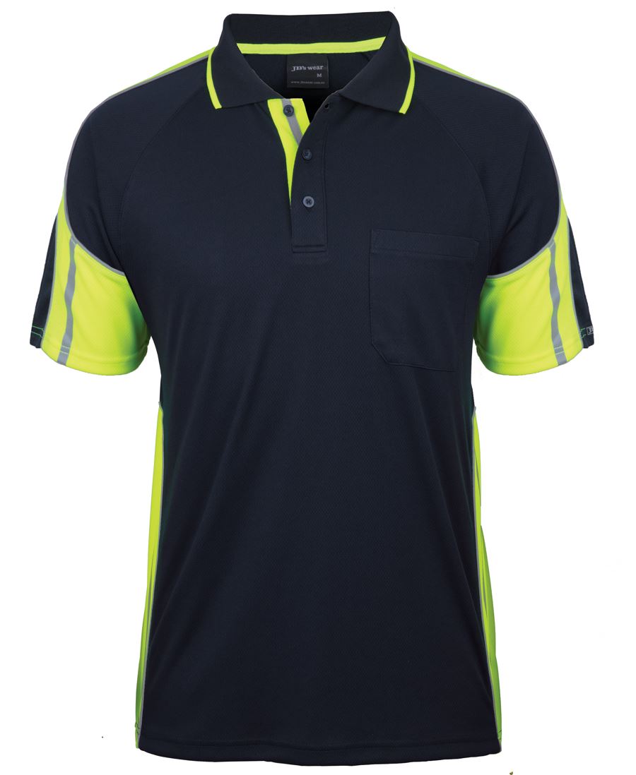 JB's S/S STREET PANEL POLO NAVY/LIME
