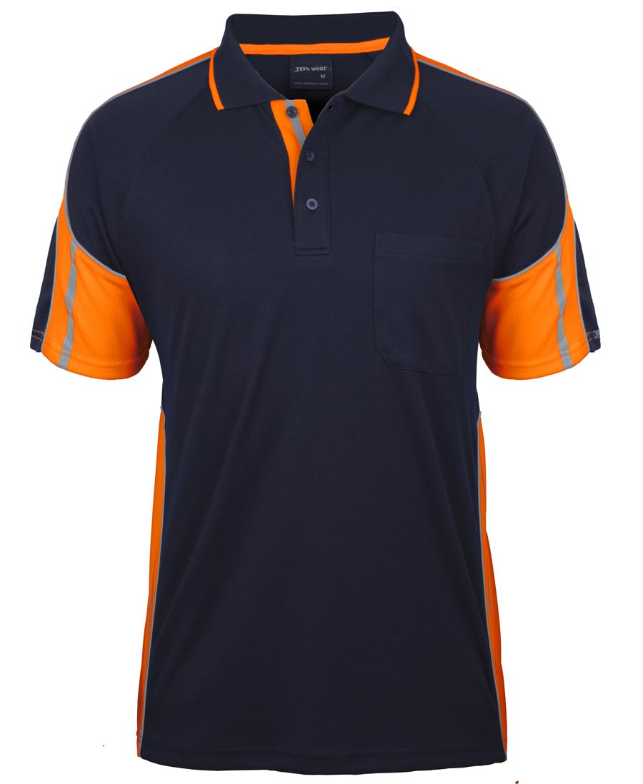 JB's S/S STREET PANEL POLO NAVY/LIME