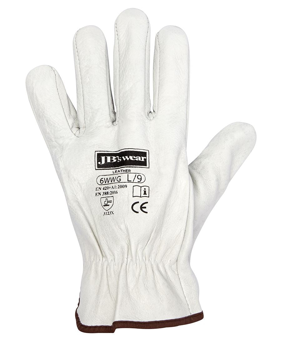 JB's PREMIUM RIGGER GLOVE (12 PK) CE 3,1,2,3 NATURAL - M