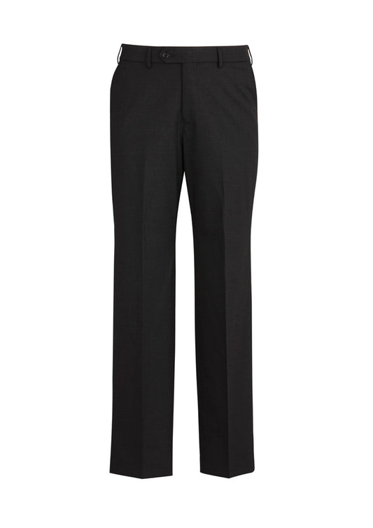 Mens Comfort Wool Stretch Flat Front Pant - Black