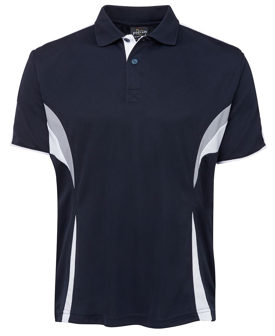PODIUM COOL POLO BLACK/RED/GREY