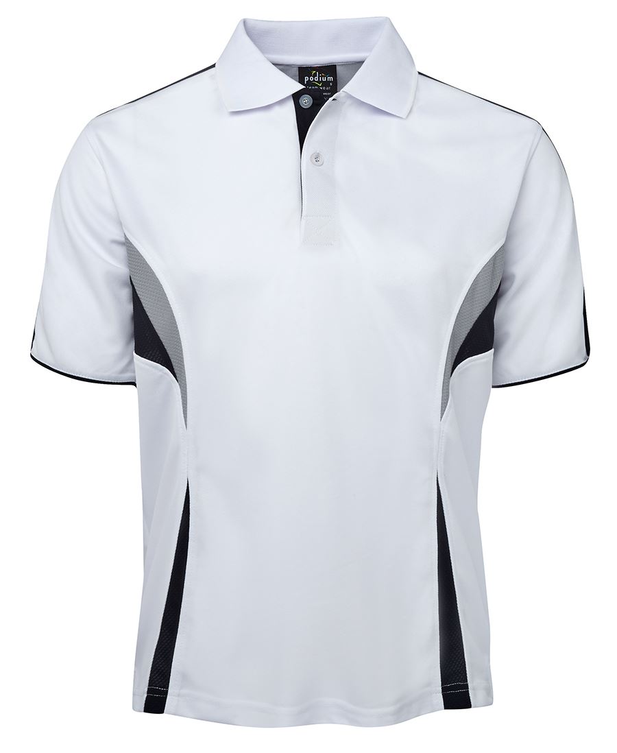 PODIUM COOL POLO BLACK/RED/GREY