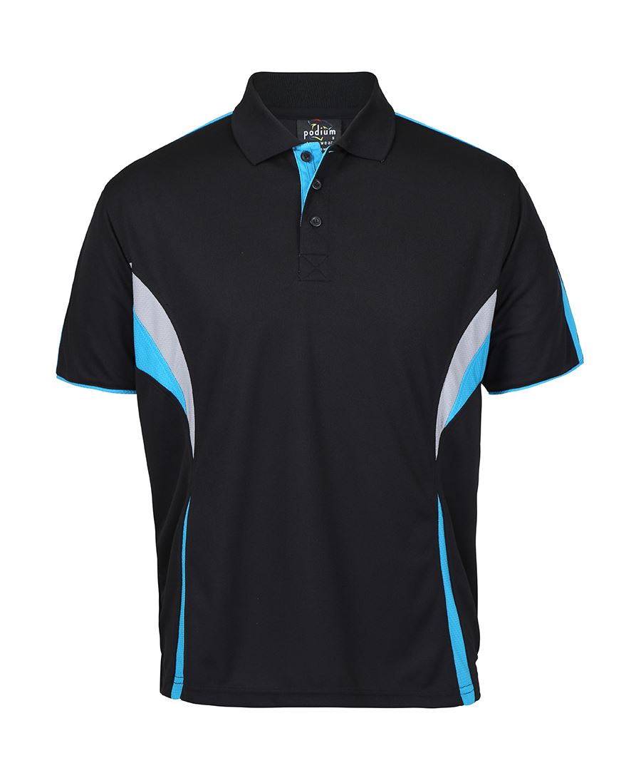 PODIUM COOL POLO BLACK/RED/GREY
