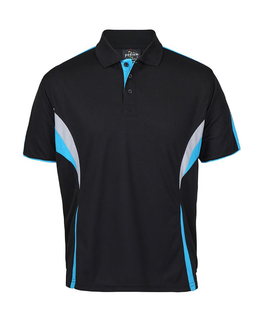 PODIUM COOL POLO BLACK/RED/GREY