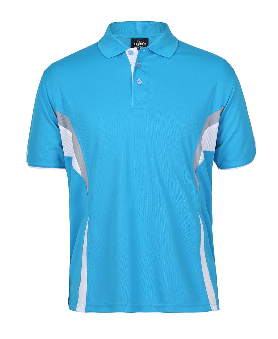 PODIUM COOL POLO BLACK/RED/GREY