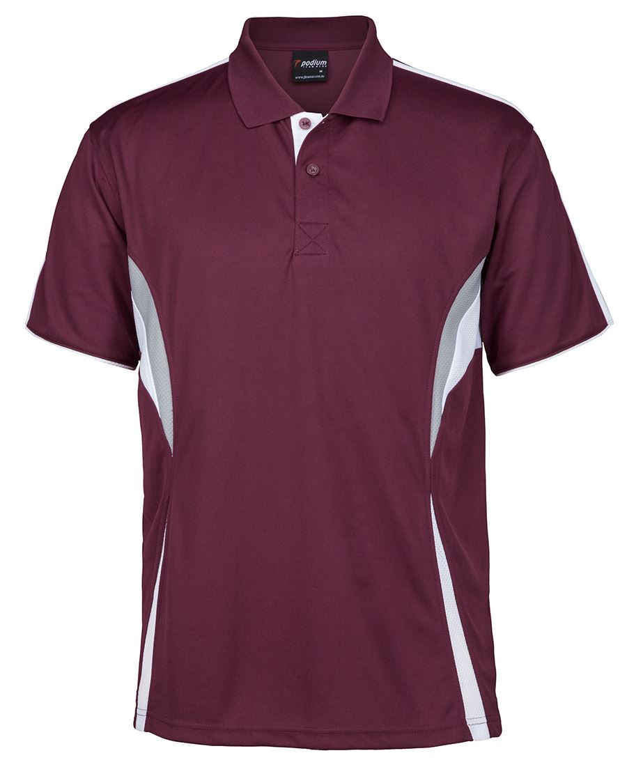PODIUM COOL POLO BLACK/RED/GREY