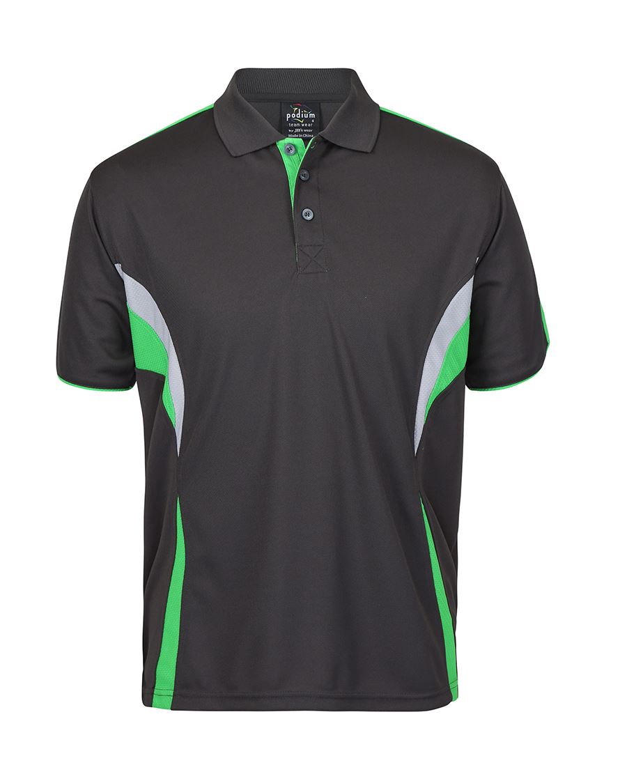 PODIUM COOL POLO BLACK/RED/GREY
