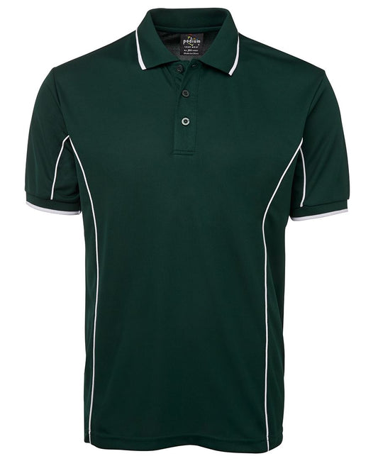 PODIUM S/S PIPING POLO BLACK/RED