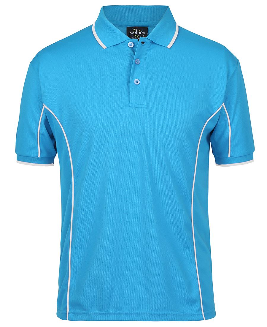 PODIUM S/S PIPING POLO BLACK/RED