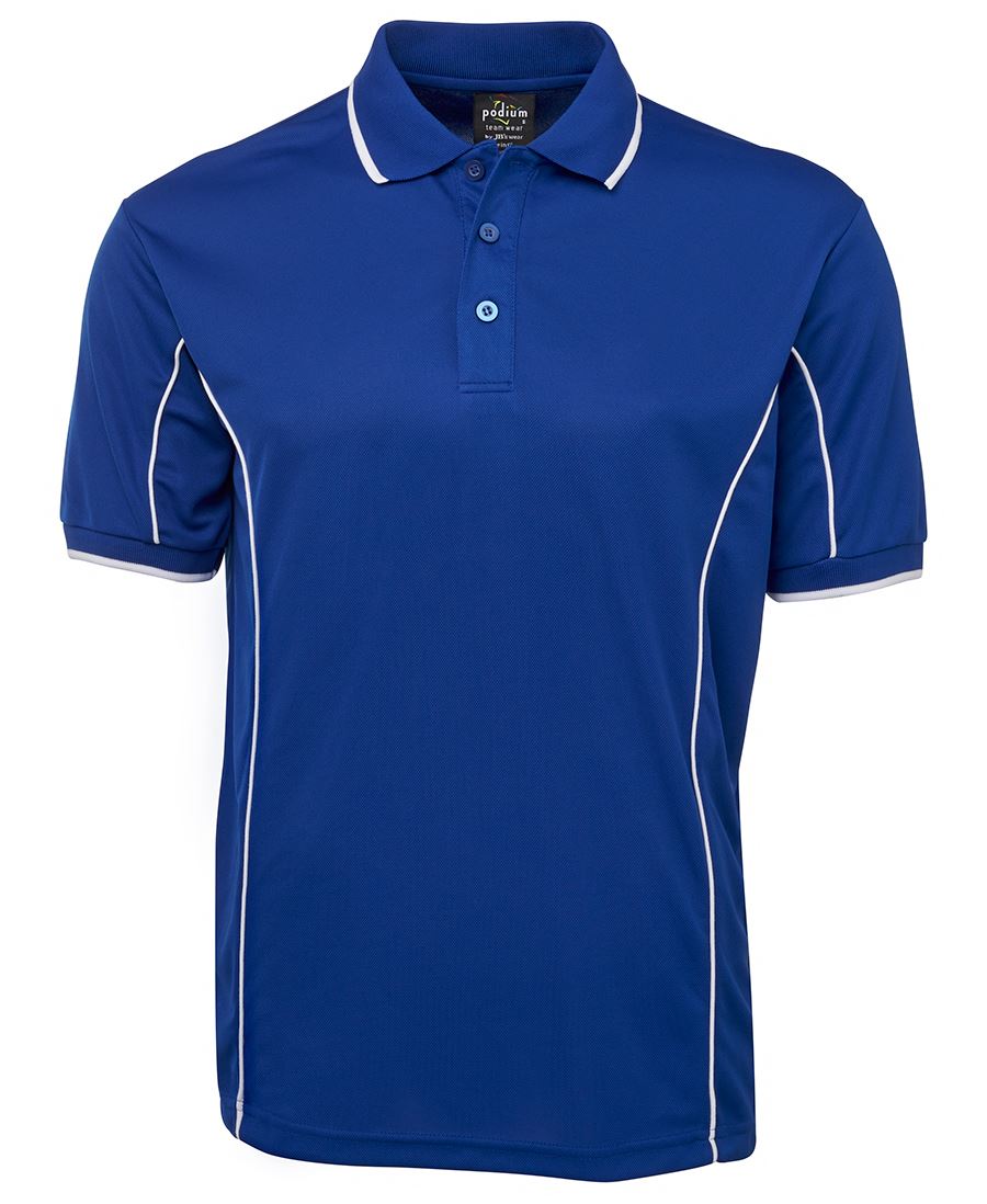 PODIUM S/S PIPING POLO BLACK/RED