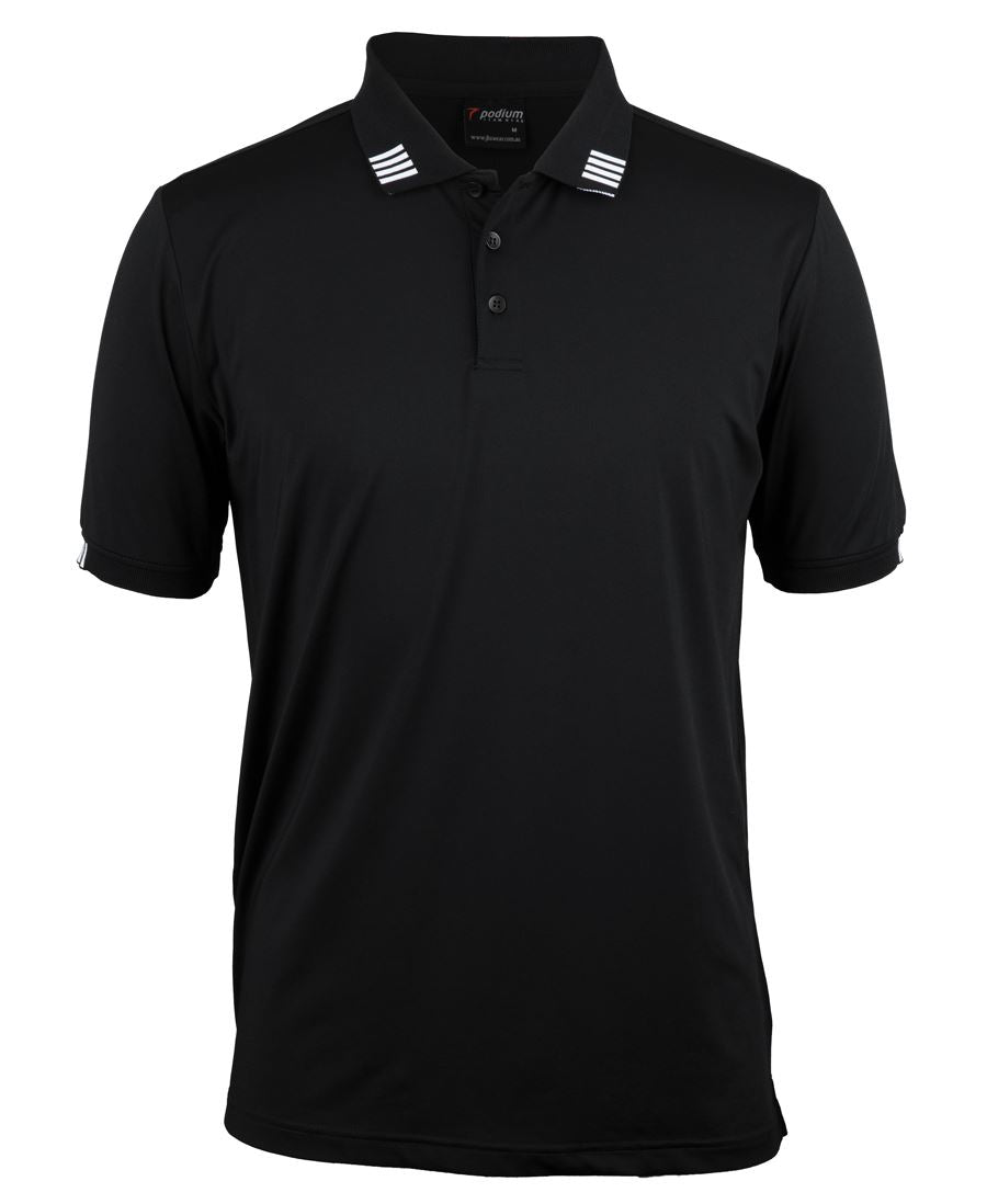 PODIUM 4 STRIPE S/S STRETCH POLO NAVY/WHITE