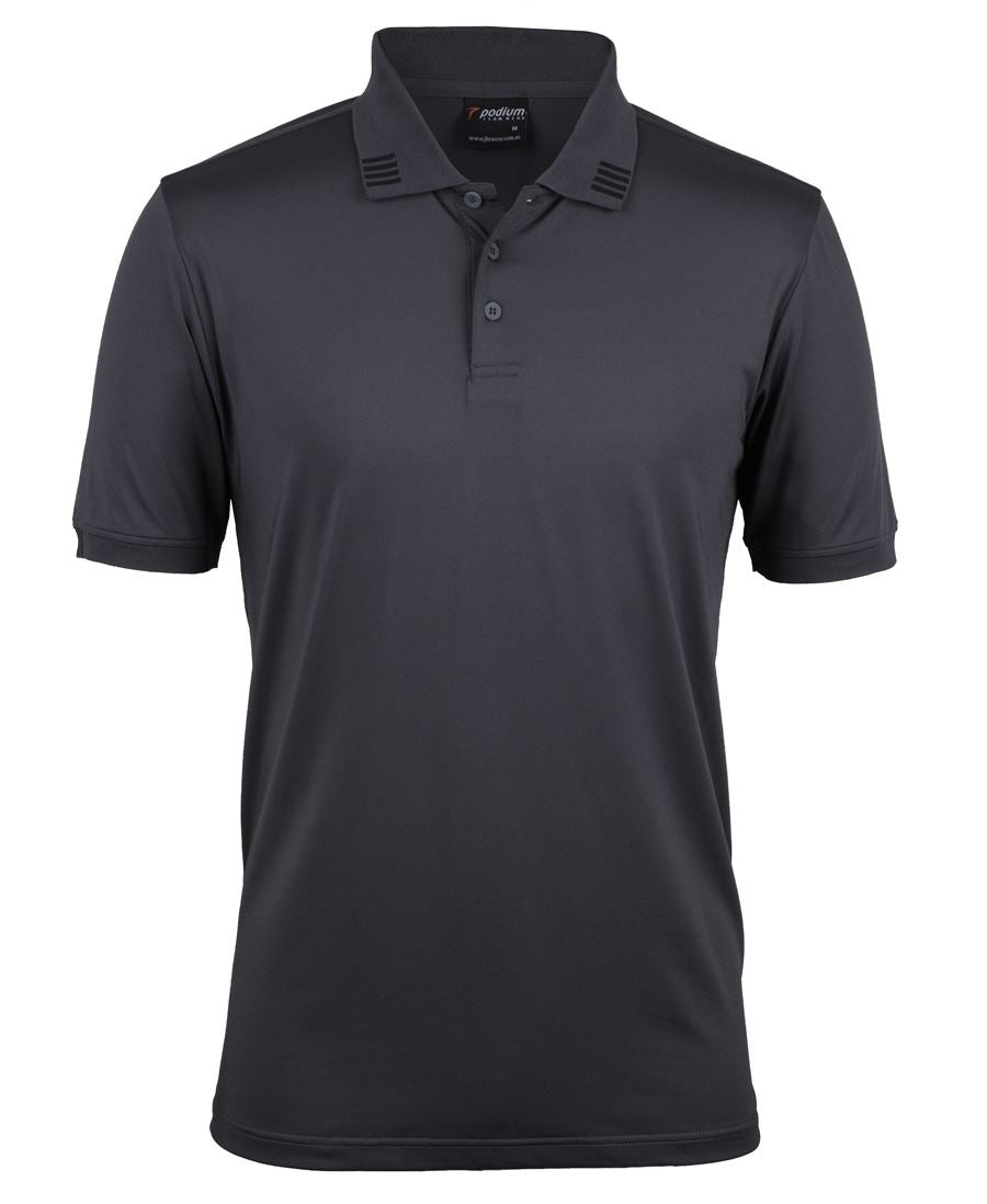 PODIUM 4 STRIPE S/S STRETCH POLO NAVY/WHITE