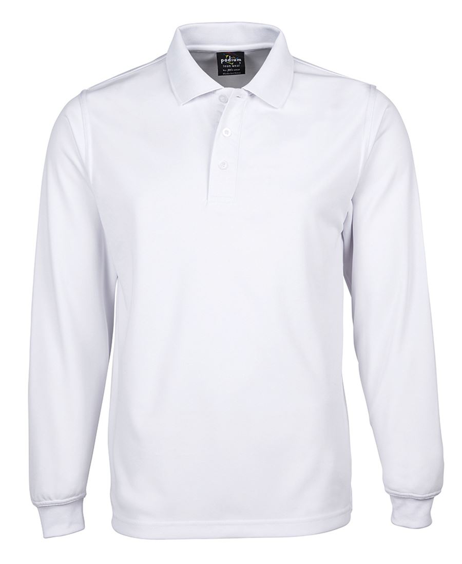 PODIUM L/S POLY POLO NAVY