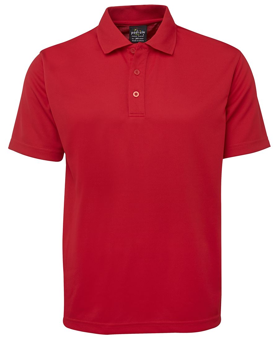 PODIUM S/S POLY POLO RED