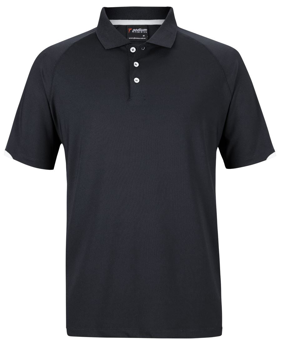 PODIUM CONTRAST STRETCH POLO BLACK/RED