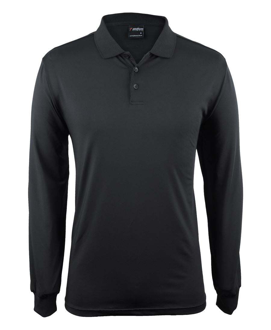 PODIUM L/S STRETCH POLO NAVY